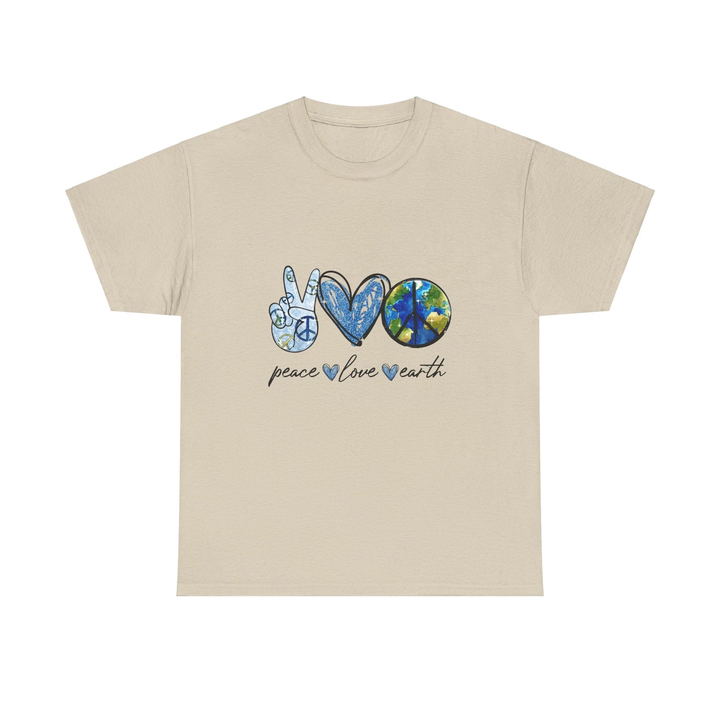 π PEACE, LOVE, EARTH T-SKJORTEN