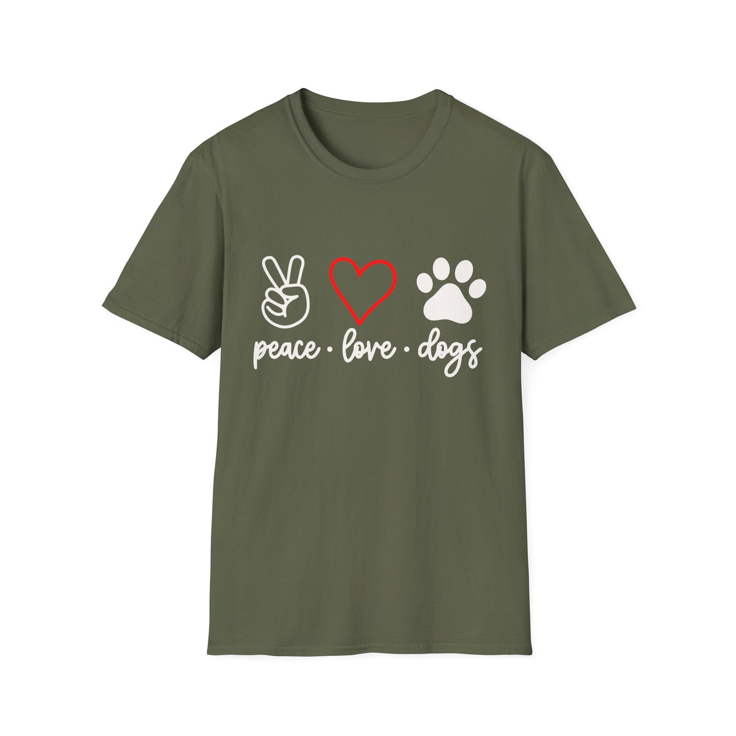 Peace Love Dogs-T-skjorten